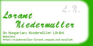 lorant niedermuller business card