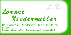 lorant niedermuller business card